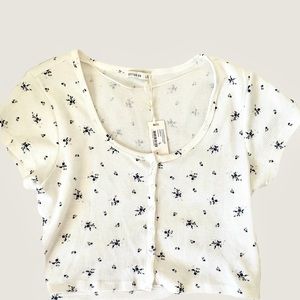 Lola waffle button through top